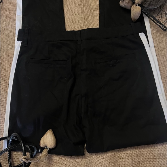 NWOT Black Eivil Regime Tuxedo Stripe Cropped Pants Size L - Picture 3 of 3